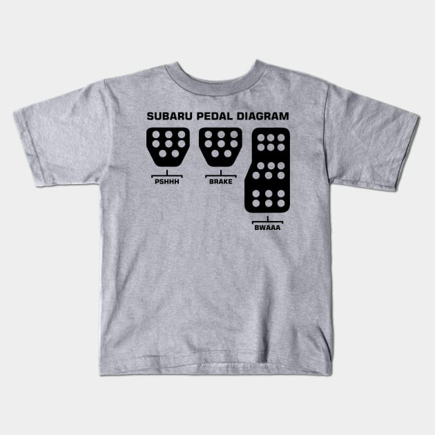 subaru pedal diagram Kids T-Shirt by cartogie